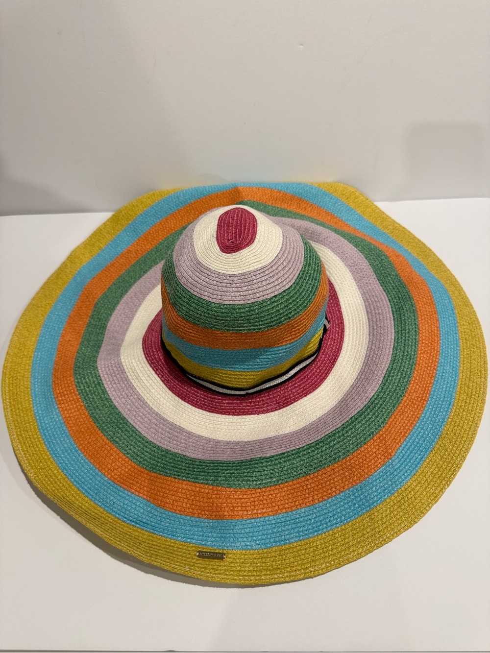 NWT Missoni Multicolor Striped Sun Hat - Yellow/Blue/Green/Pink